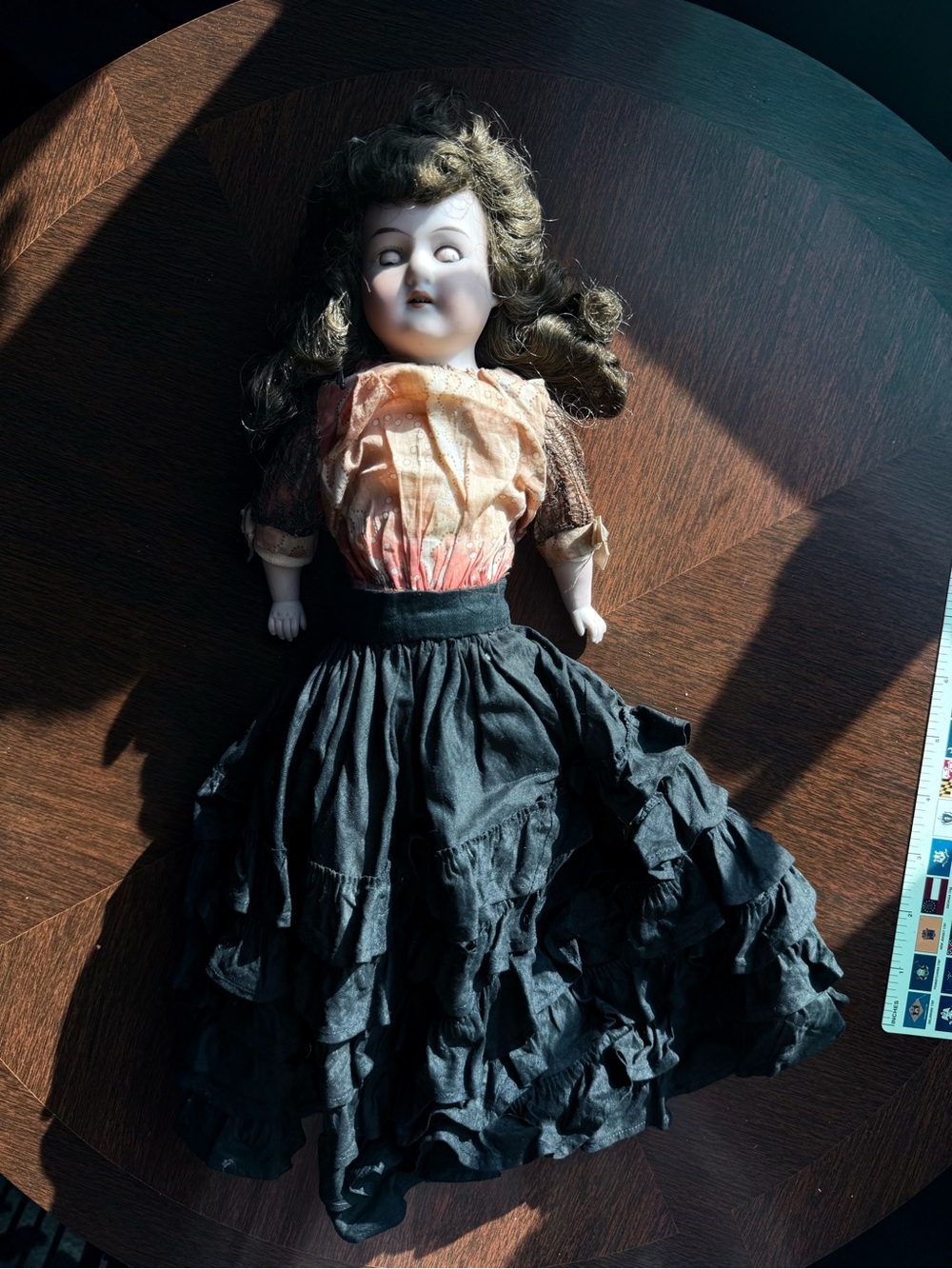 Antique Armand Marseille 390 German Bisque Head Doll 15” Blue Sleep Eyes